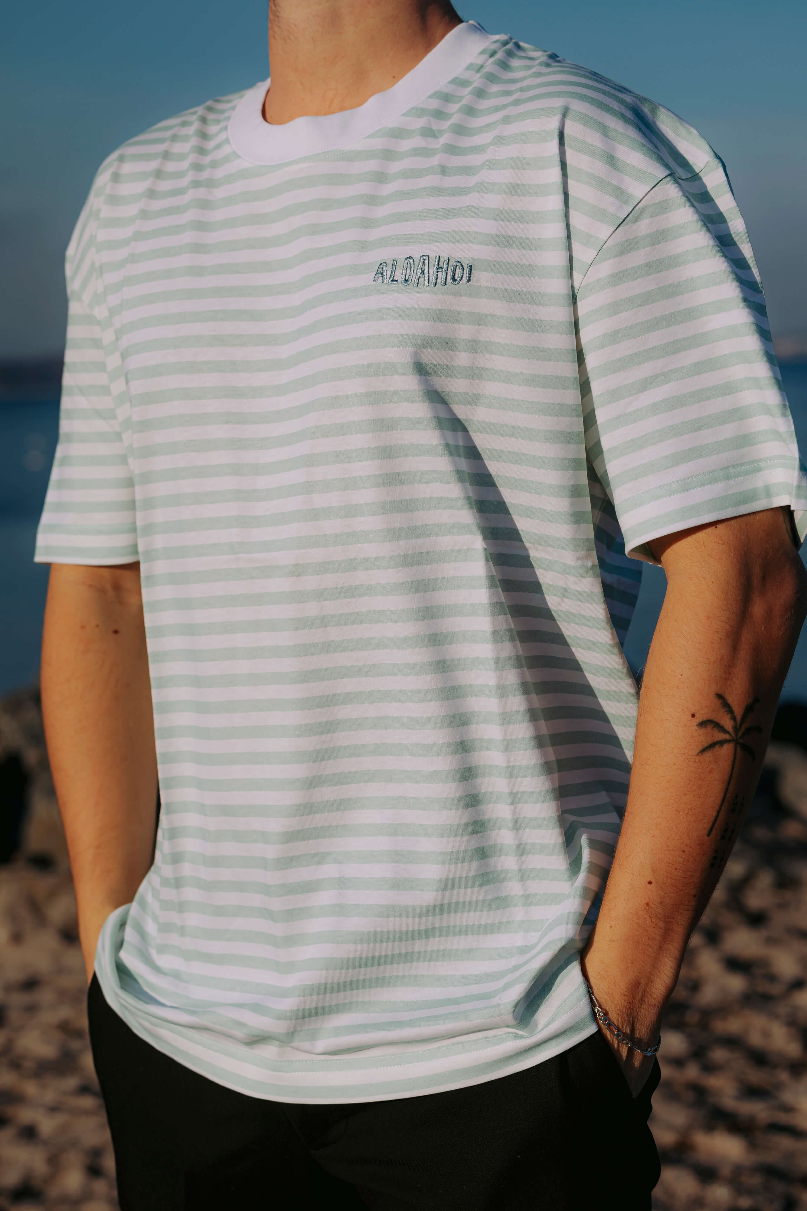 Gestreiftes Shirt "Aloahoi" 